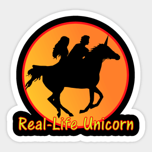 Real-Life Unicorn Bi Pride Threesome Sticker